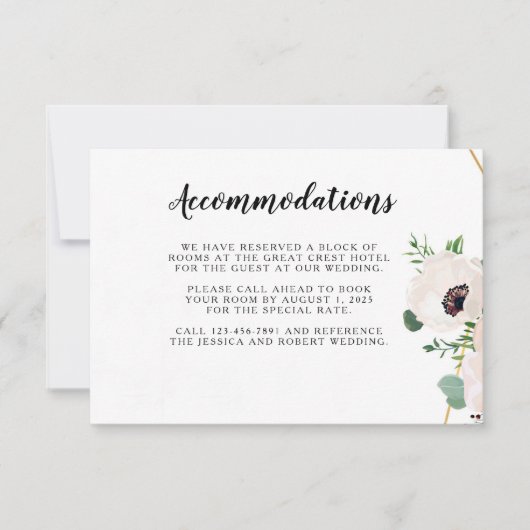 Carte d'information Mariage Coral Rose Flowers (Devant)