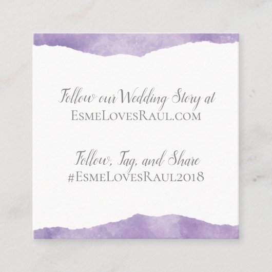 Carte d'information Mariage d'aquarelle Lavender (Devant)