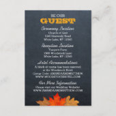 Carte d'information Mariage de tableau noir de feu (Devant)