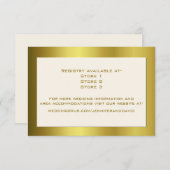 Carte d'information Mariage de ton or élégant (Devant / Derrière)