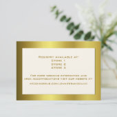 Carte d'information Mariage de ton or élégant (Debout devant)