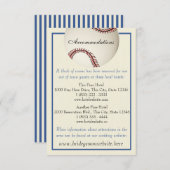 Carte d'information Mariage du Pass de base-ball (Devant / Derrière)