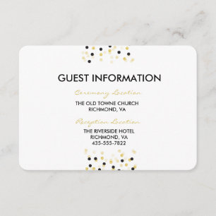 Carte d'information Mariage Gold Foil & Black Conf
