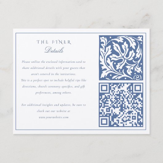 Carte d'information Mariage inspirée par William M (Devant)