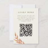 Carte d'information Mariage Orange Simple Branch (Devant)