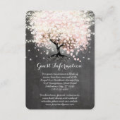 Carte d'information Mariage Pink Heart Leaf Tree (Devant)