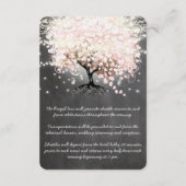 Carte d'information Mariage Pink Heart Leaf Tree (Dos)