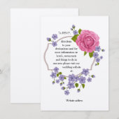 Carte d'information Mariage rose (Devant / Derrière)