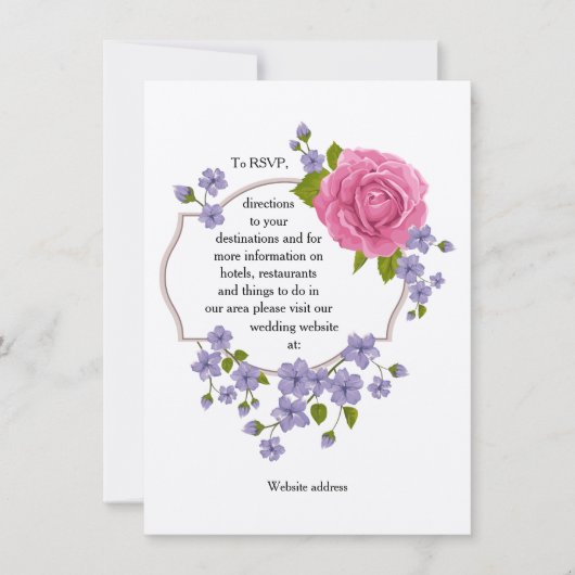 Carte d'information Mariage rose (Devant)