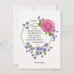 Carte d'information Mariage rose