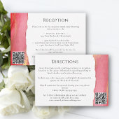 Carte d'information Mariage rose corail moderne