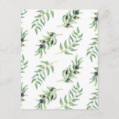 Carte d'information Mariage roses et olives (Dos)