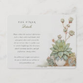 Carte d'information Mariage Succulente Vintage (Devant)