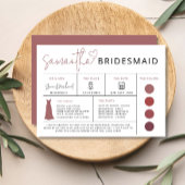 Carte d'information Maroon Bridesmaid, Guide de fê