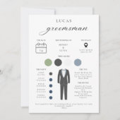 Carte d'information minimaliste des Groomsmen (Devant)