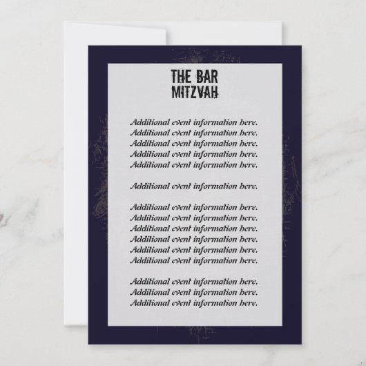 Carte d'information Mitzvah Rock Band Bar (Devant)