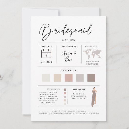 Carte d'information moderne modifiable couleur Bri (Devant)