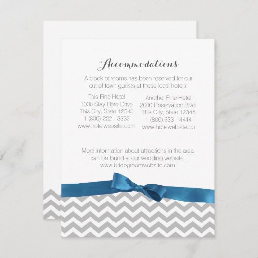 Carte d'information moderne Zigzag Motif et Bow (Devant / Derrière)