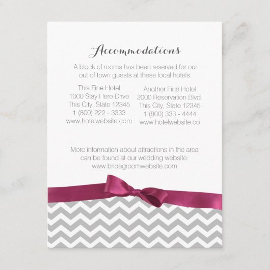 Carte d'information moderne Zigzag Motif et Bow (Devant)