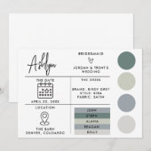 Carte d'information modifiable pour demoiselles d' (Devant / Derrière)