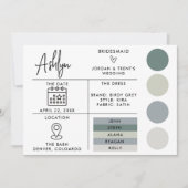 Carte d'information modifiable pour les demoiselle (Devant)