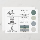 Carte d'information modifiable pour les demoiselle (Devant / Derrière)