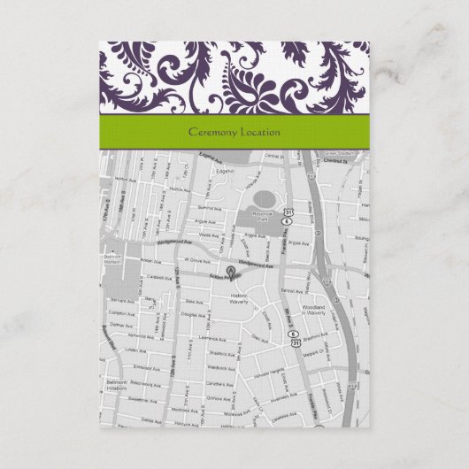 Carte d'information Monogram Lapis Purple Damask (Dos)