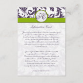 Carte d'information Monogram Lapis Purple Damask (Devant)