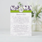 Carte d'information Monogram Lapis Purple Damask (Debout devant)