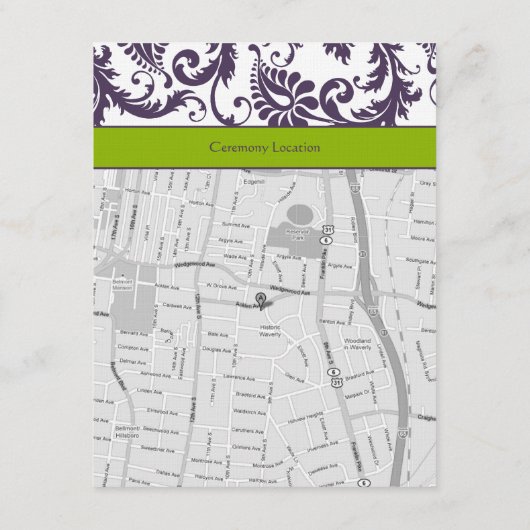 Carte d'information Monogram Lapis Purple Damask (Dos)