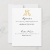 Carte d'information Monogramme KM ou Monogramme MK (Devant)