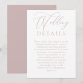 Carte d'information numérique de mariage rose pous (Devant / Derrière)