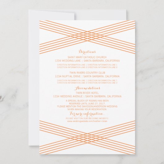 Carte d'information Orange Modern Deco (Devant)