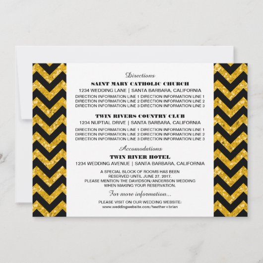 Carte d'information Paillettes Chevron Jaune (Devant)