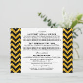 Carte d'information Paillettes Chevron Jaune (Debout devant)