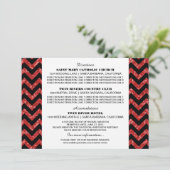 Carte d'information Paillettes Chevron Rouge (Debout devant)