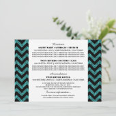 Carte d'information Paillettes Chevron Sarcelle (Debout devant)