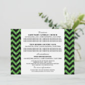 Carte d'information Paillettes Chevron Vert (Debout devant)