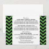 Carte d'information Paillettes Chevron Vert (Devant / Derrière)