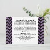 Carte d'information Paillettes Chevron Violet (Debout devant)