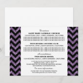 Carte d'information Paillettes Chevron Violet (Devant / Derrière)