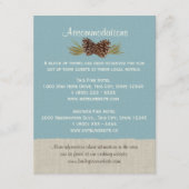 Carte d'information Pine Cones et Burlap Blue (Devant)