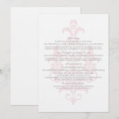 Carte d'information Pink Subtil Damask (Devant / Derrière)