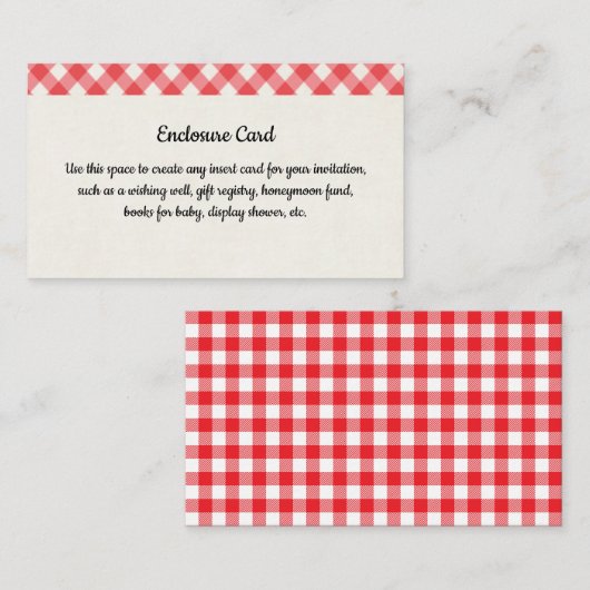 Carte d'information pour BBQ (Devant / Derrière)