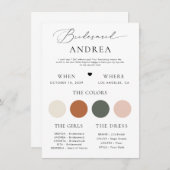 Carte d'information pour demoiselle d'honneur à éc (Devant / Derrière)