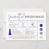 Carte d'information pour Demoiselles d'Honneur Rét (Devant)