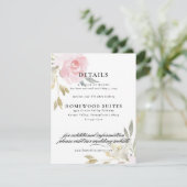 Carte d'information pour invité de mariage floral  (Debout devant)