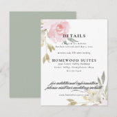 Carte d'information pour invité de mariage floral  (Devant / Derrière)