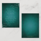 Carte d'information pour invités Teal & Teal Scrol (Devant / Derrière)
