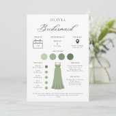 Carte d'information pour les demoiselles d'honneur (Debout devant)